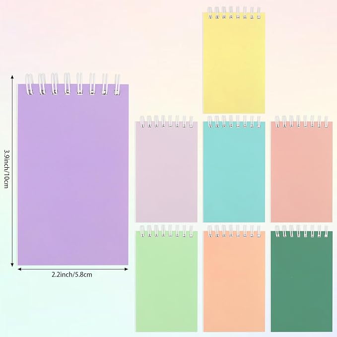 Hooqict 24 Pack Pocket Notebook Small Spiral Notepad Mini Journal Notebooks Colorful Pocket Notepads Memo Pads for Kids, Party Favors, Office, Classroom School Supplies, 3.9 x 2.4 Inch