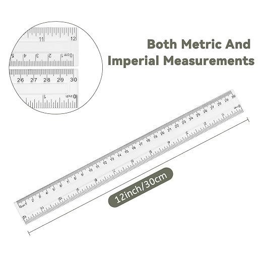 ZUFECY 4 Pack 12-inch Flexible Rulers, 30cm Bendable Translucent Plastic Ruler for School, Office, Art Drawing & Measuring Tools