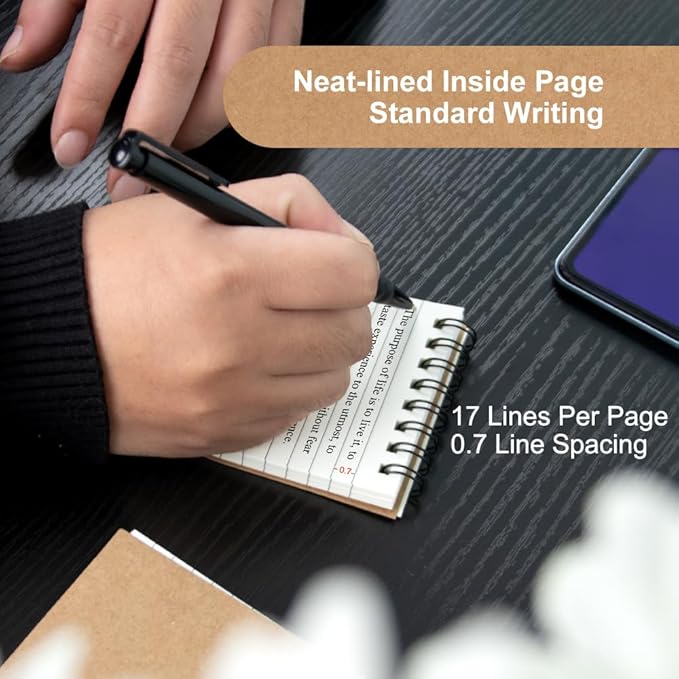 wavamawa Memo Pads 24 packs, Small 3x5 Spiral Notepads, Office Style Mini Notebook, Small Notepad Pocket Size, Pocket Notebooks for Home, College, Work or School - Lined College Ruled Paper