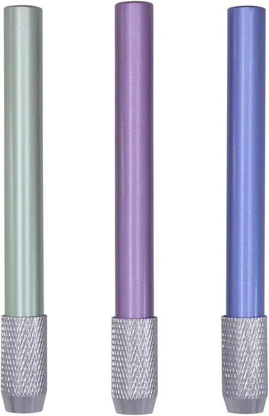 Aluminum Assorted Colors Pencil Lengthener – Pencil Extender Holder for Colored Pencils in Regular Size (3 Pcs)