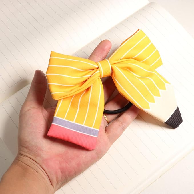Teacher Outfits for Women, Back to School Teacher Gifts,First Day of School Teacher Supplies Hair Bows Headband Hair Clips Accessories, Pencil Hair Ties Hairband for Women (Bow)