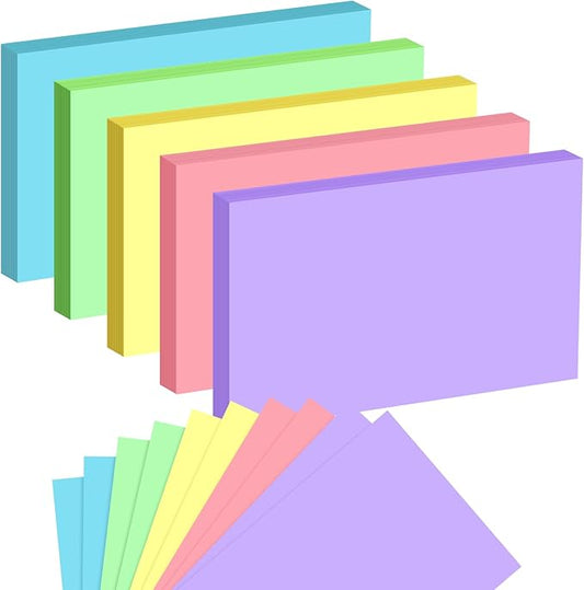 BIGNC Colored Index Cards 4x6, 190 Pack Blank Index Cards, Flash Cards for Studying, Heavy Note Cards for Office, Home and School