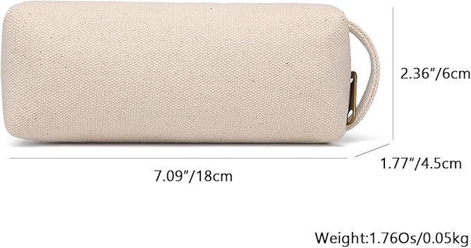 Pencil Case Soft Cotton Canvas Pencil Pouch Bag for Easy Carry Stylish and Durable for Pens and Pencils (Beige)
