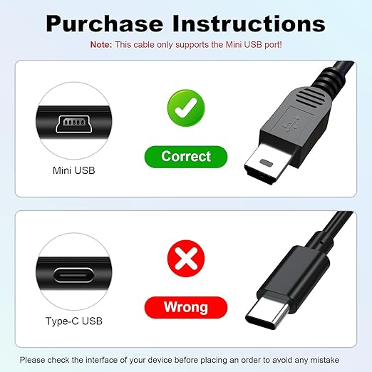 Toxaoii USB Power and Data Cable Compatible with Texas Instruments Calculators TI-84 Plus CE, TI 89 Titanium, TI Nspire CX II CAS, TI Nspire CX CAS Graphing Calculator Charger Black
