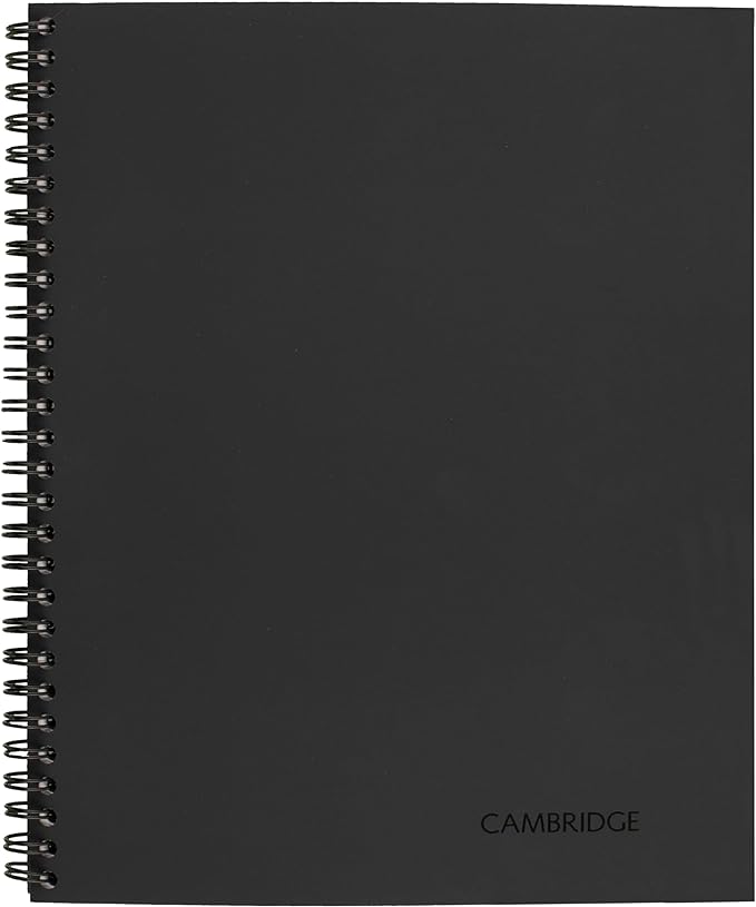 Cambridge Limited Business Notebook, Legal Ruled Paper, 6-3/4" x 9-1/2", 80 Sheets, Flexible Soft Touch Cover, Wirebound, Gray (06672)