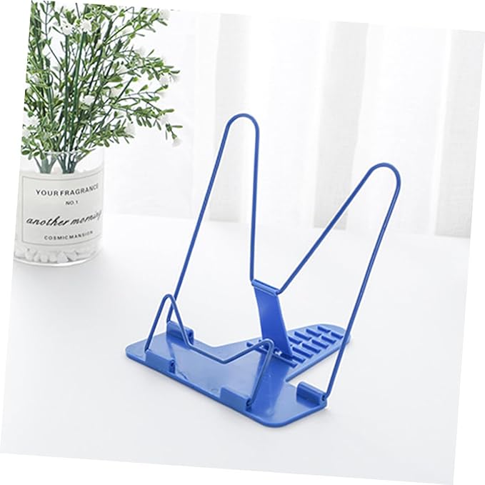 2PCS Adjustable Multi-Purpose Reading Book Stand Blue Portable Lightweight Book Bracket with - Angle for Home Study Office Dorm Library Use Smooth Rounded Surface Prevents Reading