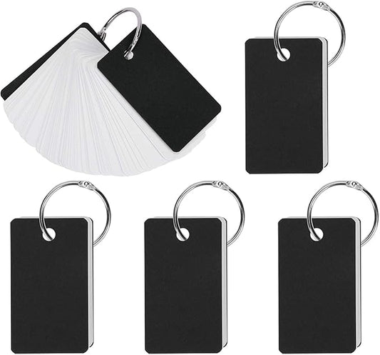 Mini Blank Flash Cards with Binder Rings Kraft Paper Blank Index Cards 4x6 with Punched Holes Easy Flip Flash Card White Study Note Cards Unruled Memo Scratch Pads Small DIY Greeting Cards 5 Pack