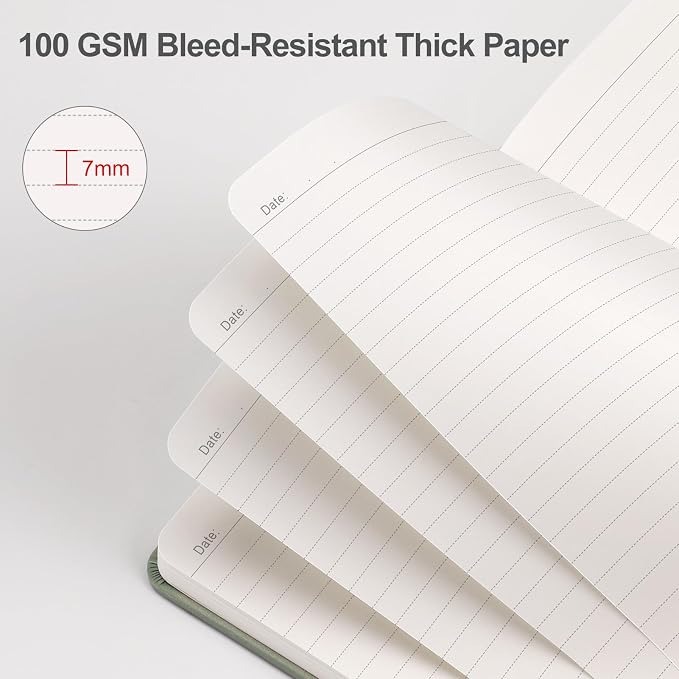 EMSHOI Lined Journal Notebook, 192 Numbered Pages, A5 Size (5.7'' x 8.3'')