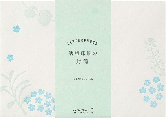 Midori Envelope Typography Scattered Floral Pattern 20560006