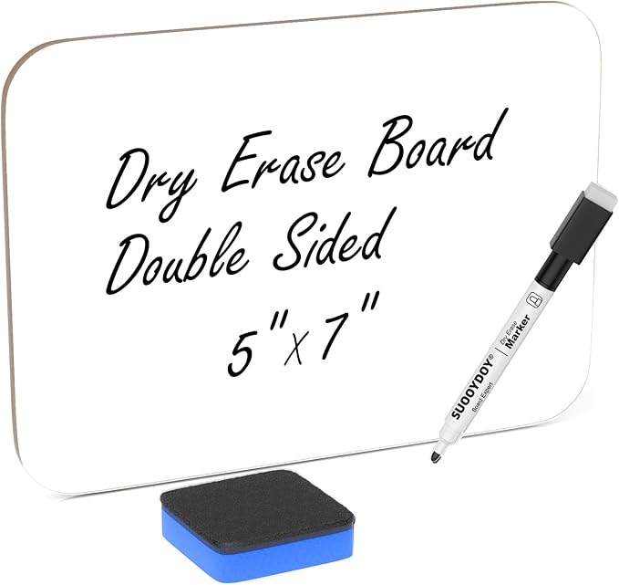 Small White Board Dry Erase 5x7 Inch Mini Whiteboard Small Dry Erase Board with Markers Erasers Double Sided Dry Erase Lapboards for Students Teachers School Supplies Meeting Voting Games (1)