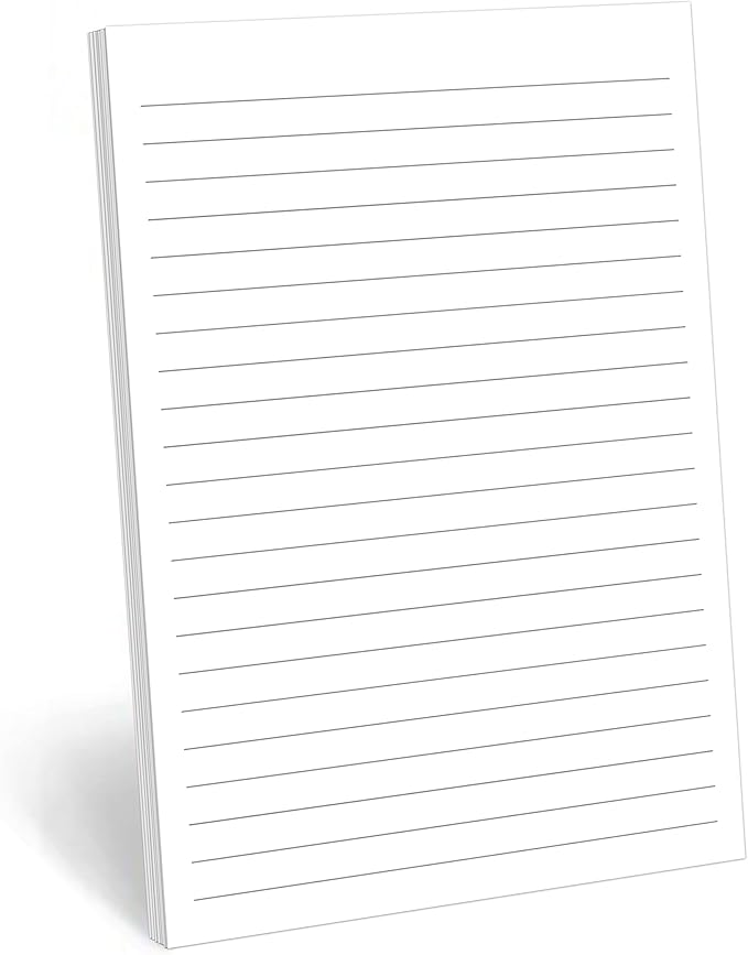 321Done Lined Notepad & Memo Pad, Wide-ruled Writing Pads - 50 Tear-Off Sheets, 5.5x8.5 Notepads, Note Pads, Note Paper, Scratch Pad, Plain White 70 lb Paper, Chipboard Backing, Made in USA