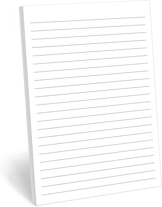 321Done Lined Notepad & Memo Pad, Wide-ruled Writing Pads - 50 Tear-Off Sheets, 5.5x8.5 Notepads, Note Pads, Note Paper, Scratch Pad, Plain White 70 lb Paper, Chipboard Backing, Made in USA