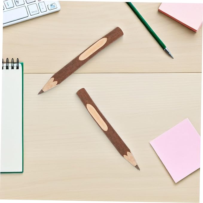Baluue Natural Wood Ballpoint Pens 13cm Small Tree Bark Writing Pens 10pcs Biodegradable Multi-function for Daily Home and Office Use
