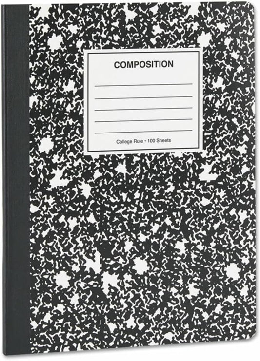 Universal Composition Book, College Rule, 9 3/4 x 7 1/2, White, 100 Sheets (UNV20940)
