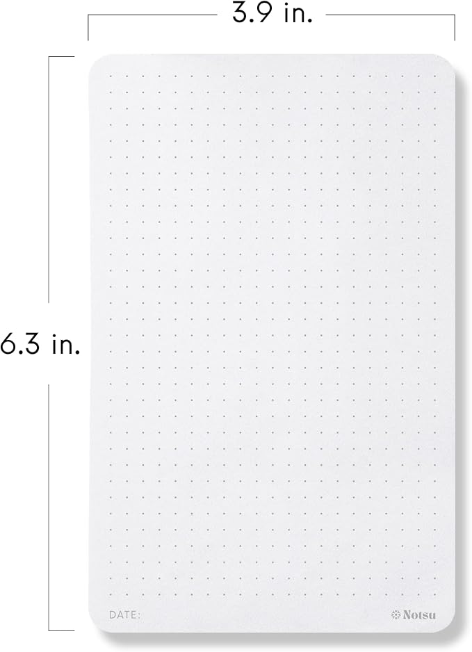 Notsu Dot Grid Small Desk Notepad 2 Pack, 3.9" x 6.3"