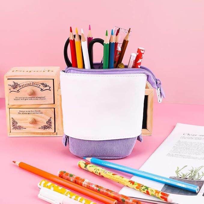 Oyachic Stand up Pencil Case Standing Pencil Holder Transformer Pencil Pouch Telescopic Pen Bag Cute Makeup Bag Cosmetic Organizer Bag Box for Women