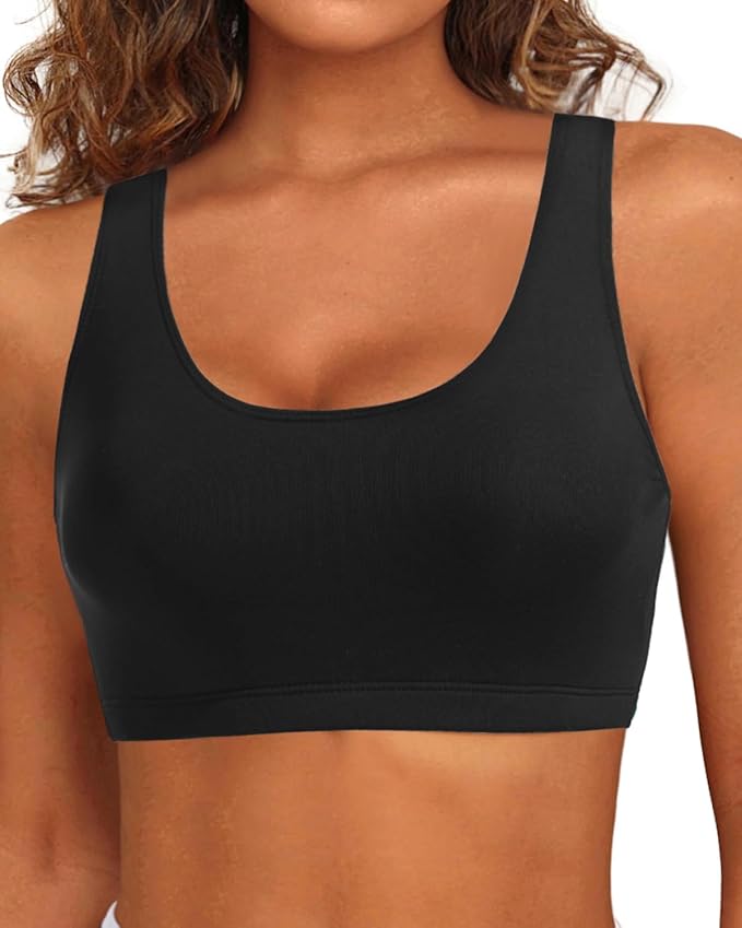 Tempt Me Women Sports Bra Bikini Top Push Up Scoop Neck Bathing Suits Top Padded Swim Crop Tops Only