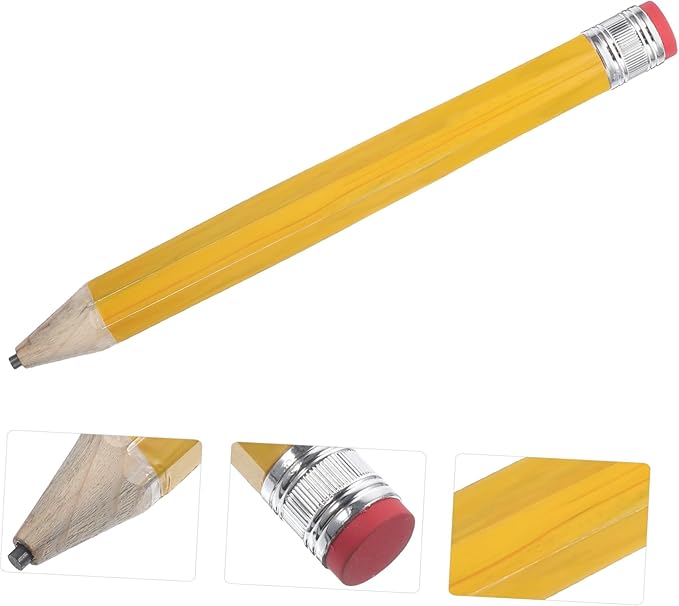 BESPORTBLE Large Wooden Jumbo Pencil Cartoon Drawing Writing Pencil for Party Favors School Supplies and Art Projects and Bright Color Design