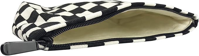 GUTGNK Women's Cosmetic Bag, Corduroy Checkerboard Travel Cosmetic Bag Small Cosmetic Bag Skin Care Cosmetic Changing Handy Bag Zipper Organizer