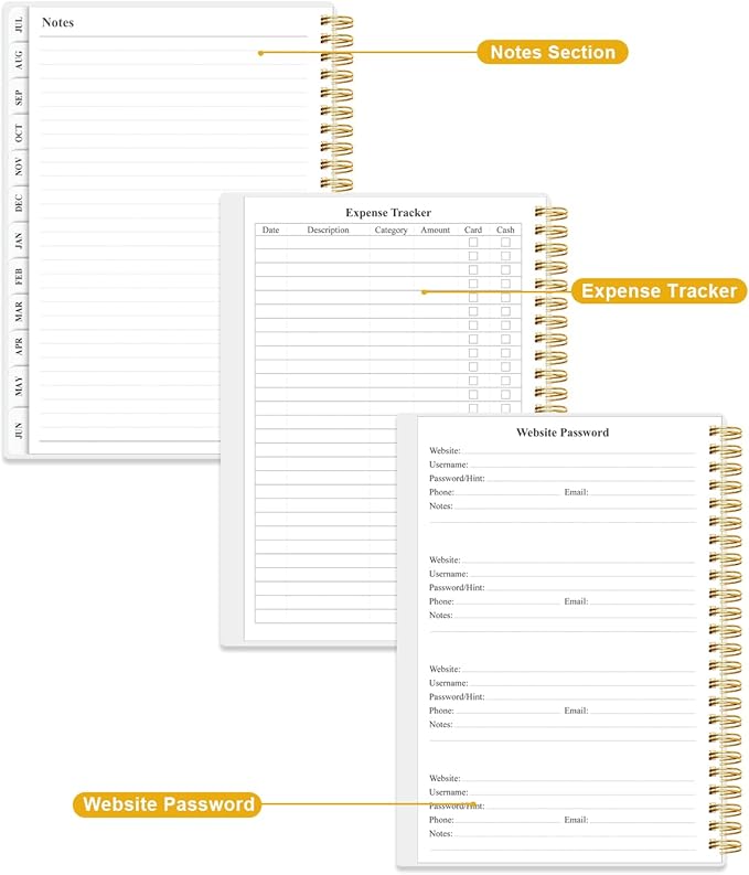 Academic Planner 2026-2027 - Weekly & Monthly Planner from July 2026 to June 2027, Agenda 2026 2027 with Inner Pocket, Elastic Band, 6.4" x 8.5", Green Gold Floral