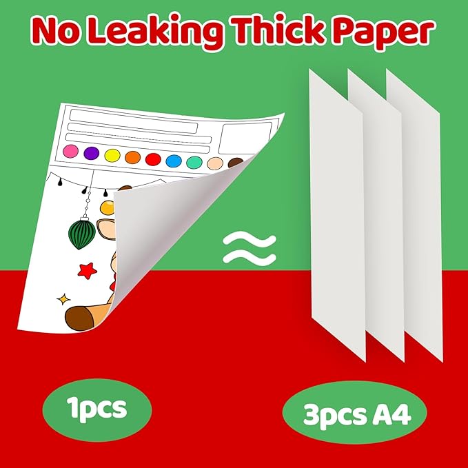 AGGKKY Paint with Water Christmas Coloring Books for Kids Toddlers Mess Free Water Color Paint Sets Arts and Crafts for Kids 3+ Christmas Activities Birthday Stocking Stuffers Toy Gift