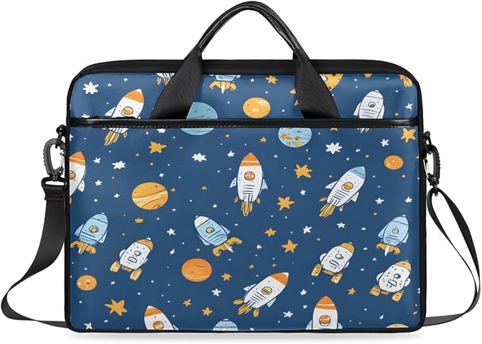 Cartoon Rocket Laptop Sleeve Case for 13-15 inch Computer Bag Protective Laptop Handle Bag for Women Men