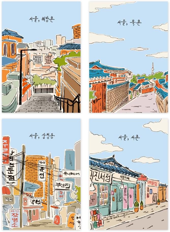 Monolike Stitch Mini Line Note Seoul-Alley Road 4p SET