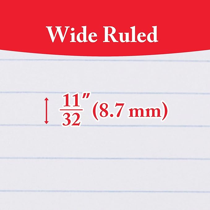 BAZIC Products Filler Paper Loose Leaf Papers 150 ?Sheet, Wide Ruled 3 Hole Punched for Ring Binders, for Office School Student Writing, 6-Pack