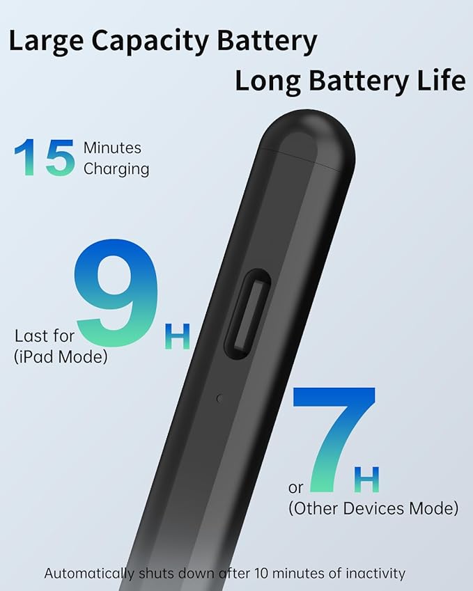 MEKO Universal Stylus Pen for Apple iPhone & Android & iPad, 2X Fast Charge Active Stylus Pencil for All Touch Screen, High Sensitivity Capacitive Stylus for Smartphone Apple Watch Tablet-Black