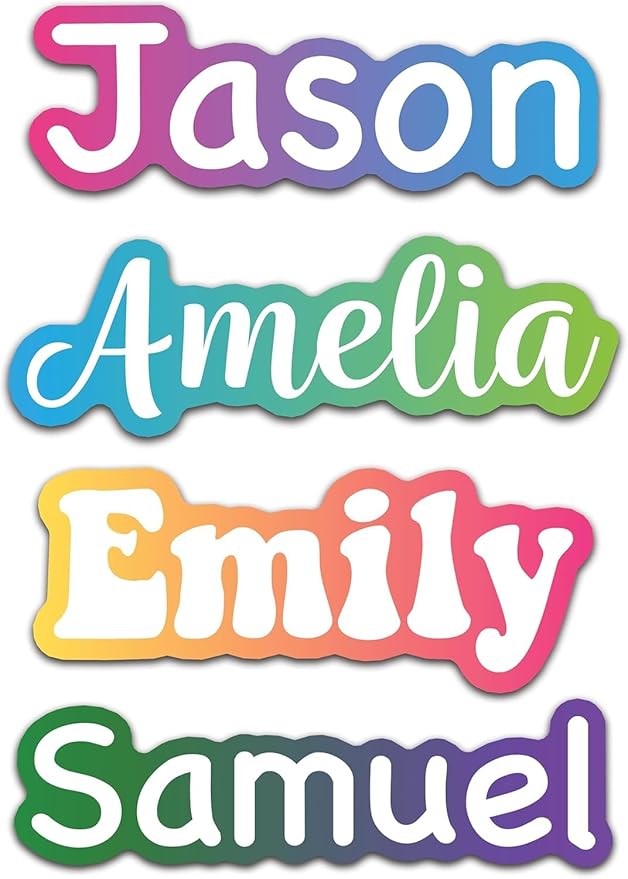 Personalized Waterproof Name Stickers - Daycare, School, and Office Labels for Bottles, Cups, Containers, Lunch Boxes, Laptop & Supplies (Desin 1)