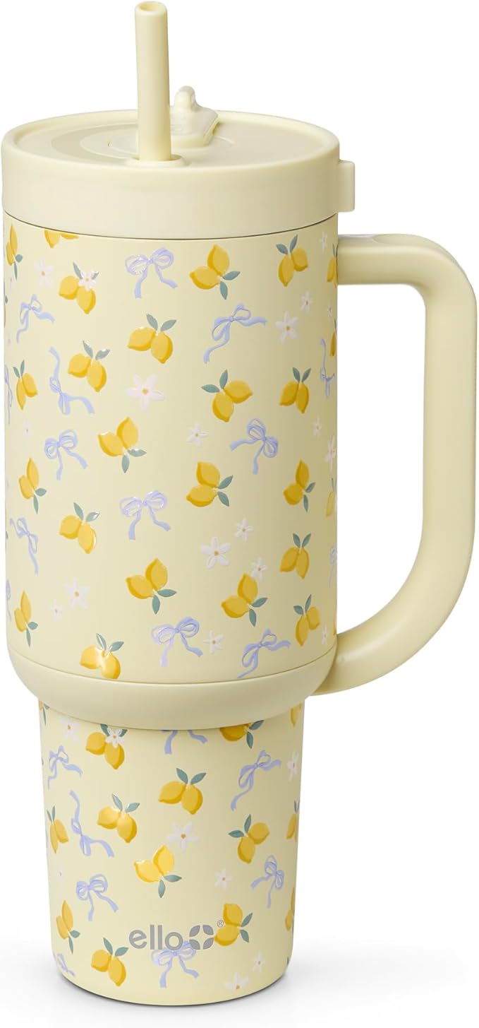 Ello Oasis 40 oz Tumbler with Handle & Retracting Straw | Reusable Insulated Stainless Steel Cup 100% Leakproof | Gifts for Teens Women | Keeps Cold for 24 Hours | Cup Holder Friendly | Main Squeeze