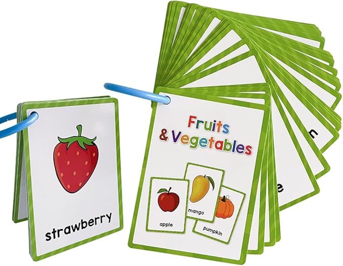 Lachilly Fruits and Vegetables Learning Flashcards, High Frequency Words, Beginning Reading, Kindergarten, ESL Teaching Materials, Autism Learning Materials, Vocabulary Building, 25 Cards, 48 Words