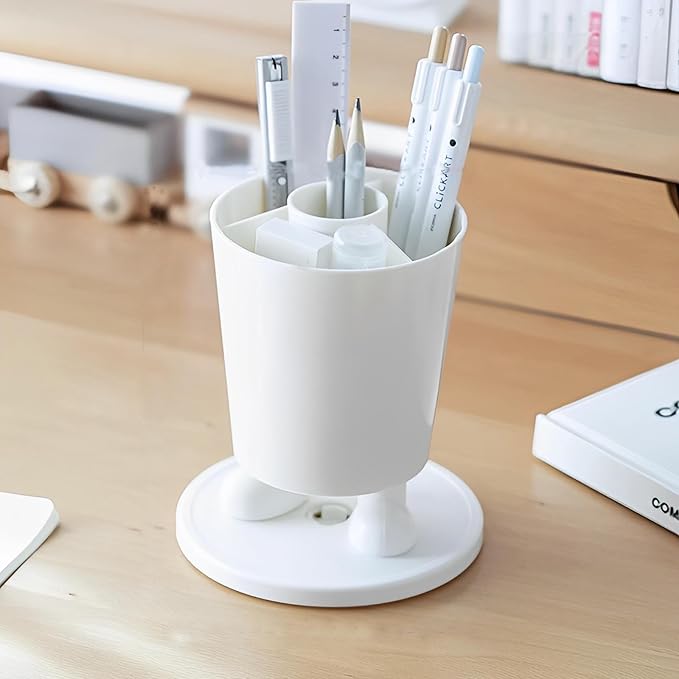 INSTOME Rotating Pen Holder,Cute Bow Pen Holder,Office Desk Accessories for Work, School,or Home