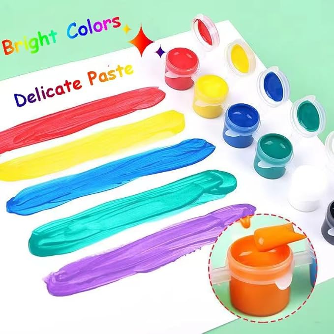 420Pcs Mini Acrylic Paint Set, 30 Pack Washable Paint Strips Kit with 60 Painting Brushes, 12 Colors Bulk for Beginners Adults Painting Craft