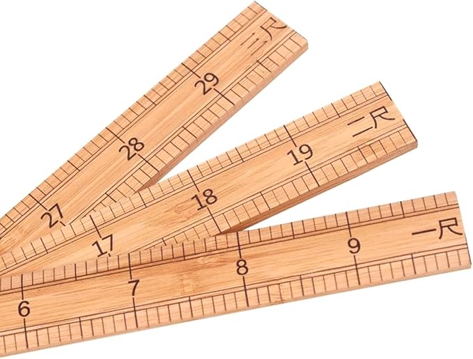Wooden Ruler 12Inch 24Inch Double-Sided Scale Rulers Wood Measuring Ruler Inches Centimeter Metric Ruler for Students