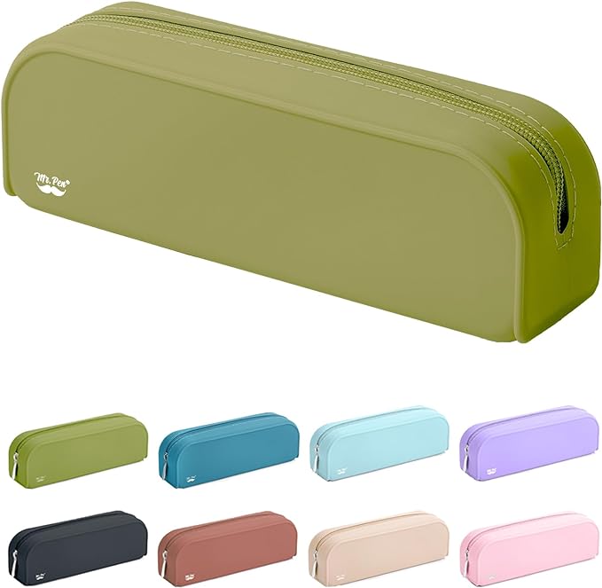 Mr. Pen- Silicone Pencil Case, Aesthetic Pencil Bag for Women, Makeup Pouch, Multifunctional Pouch for Stationery, Cosmetics and Electrical Goods Storage