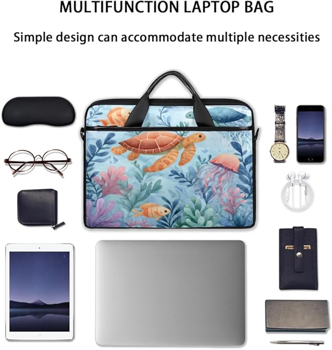 Tropical Sea Turtle Laptop Sleeve Case for 13-15 inch Computer Bag Protective Laptop Handle Bag for Women Men