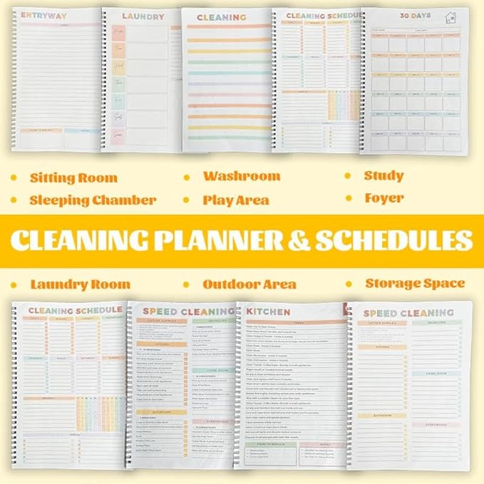 ADHD Cleaning PlannerA4 Size Daily Schedule & focus Checklist Notebook for Home Office & Dorm Use Durable Cover Smooth Pages Office Stationery Essential - Plannerbook