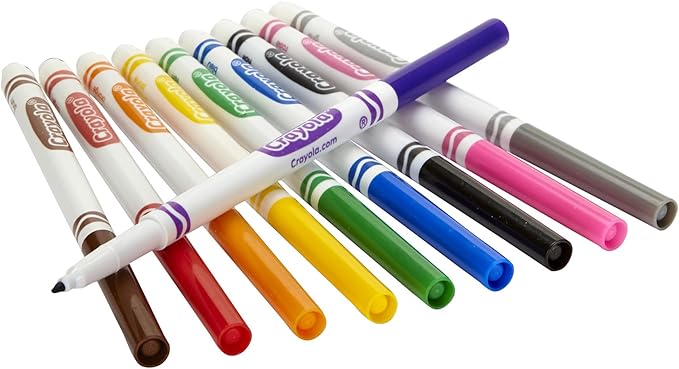 Crayola Fine Line Markers Classpack (200ct), Teacher Classroom Must Haves & Essentials, Bulk Kids Markers For Preschool, Kindergarten, Elementary School