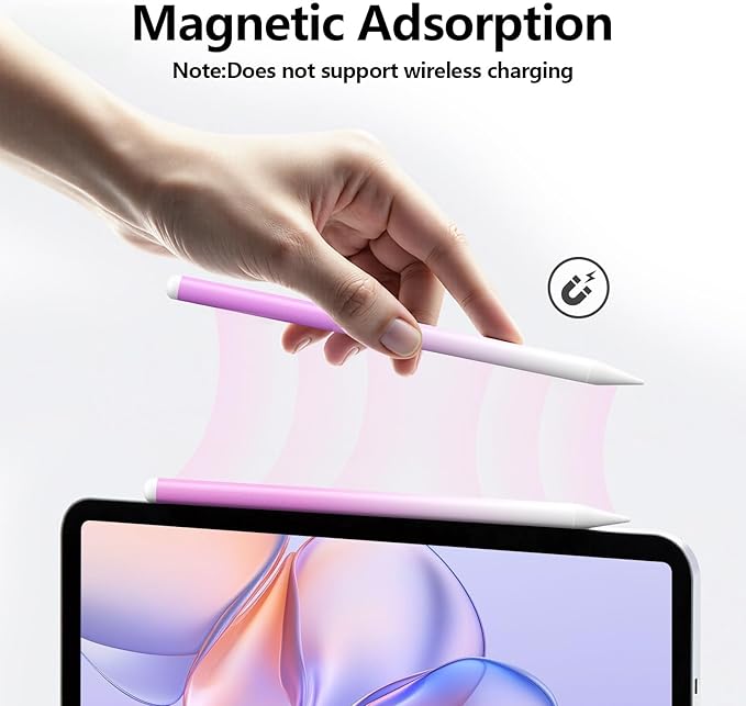 Stylus Pen for iPad 6th-11th Generation-2X Fast Charge Active Pencil Compatible with 2018-2026 Apple iPad Pro 11"/12.9"/M4, iPad Air 3/4/5/M2/M3/M4,iPad mini 5/6/7 Gen-Gradient White Pink