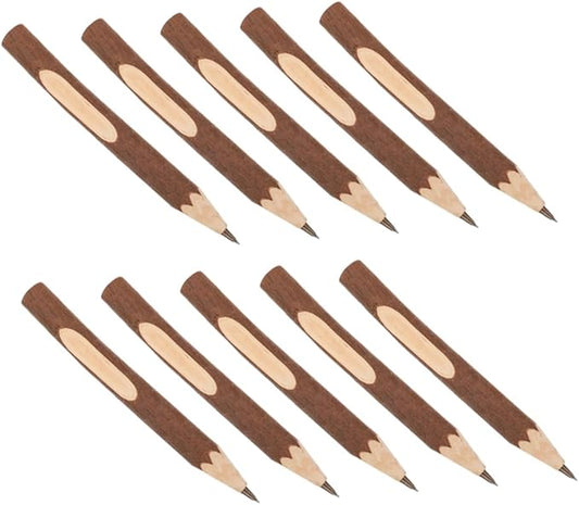 DOITOOL 10pcs Wooden Ballpoint Pens Natural Tree Bark Design 13cm Eco-friendly Biodegradable Writing Accessories Portable Office and School Supplies