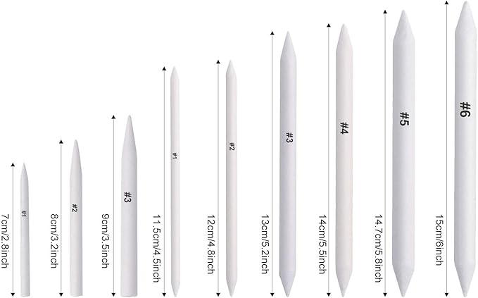 FEBSNOW 12 Pcs Blending Stump and Tortillions, Paper Art Blenders, Art Pencils, Drawing Pencils for Artists Student Sketch Drawing Tools, Drawing Supplies
