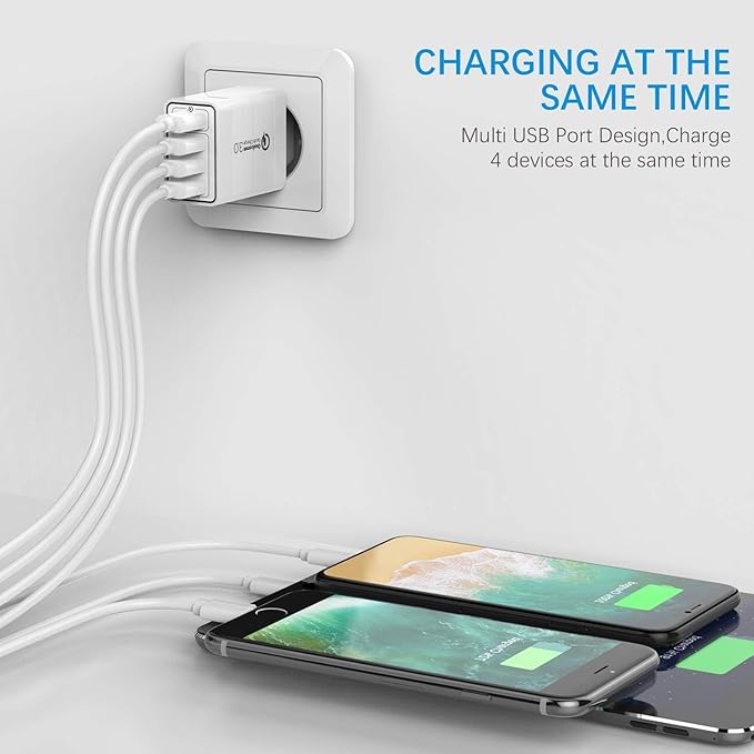 USB Cube Charger Plug,MutiPort USB Adapter Power Plug Charging Station Box. Wall Charger Multiport USB Cube Power Quick Charge 4-Port Fast Charger Block for iPhones,Tablets, Samsun