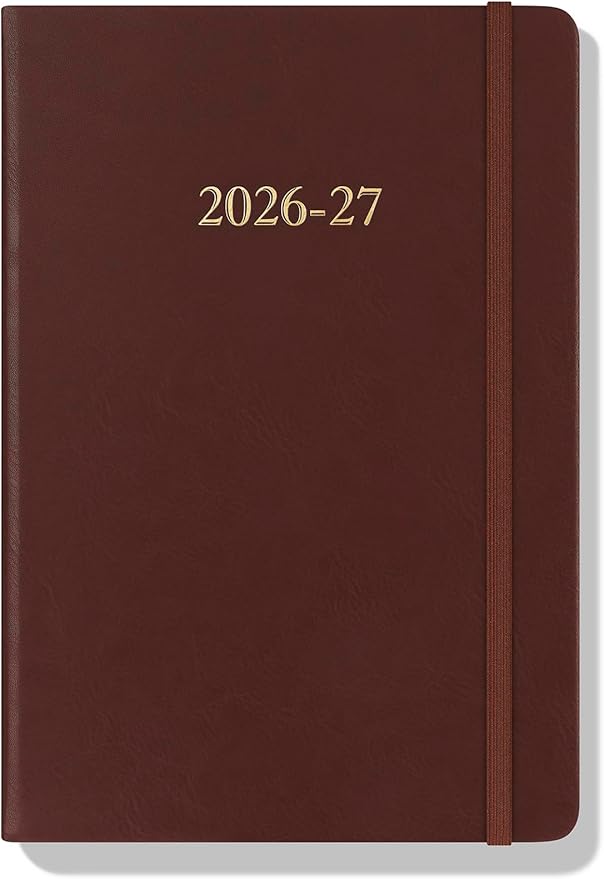 Wykeham's Executive 2026-27 Daily Journal Planner – Customization Available – Mid-Year Academic Diary – July 2026 to June 2027 (Conker, 8.5"×5.5")