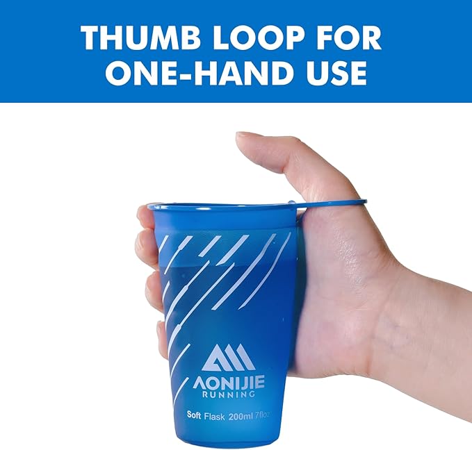 AONIJIE Collapsible Cup 200ml – Foldable Hiking Cup, Ultra Portable Soft Cup for Trail Running, Camping & Travel, Silicone Water Cup for Outdoor Hydration - Dark Blue