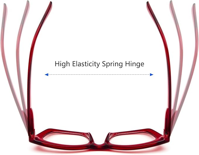 REAVEE 6 Pack Reading Glasses for Women Blue Light Blocking, Cute Square Computer Readers with Spring Hinge