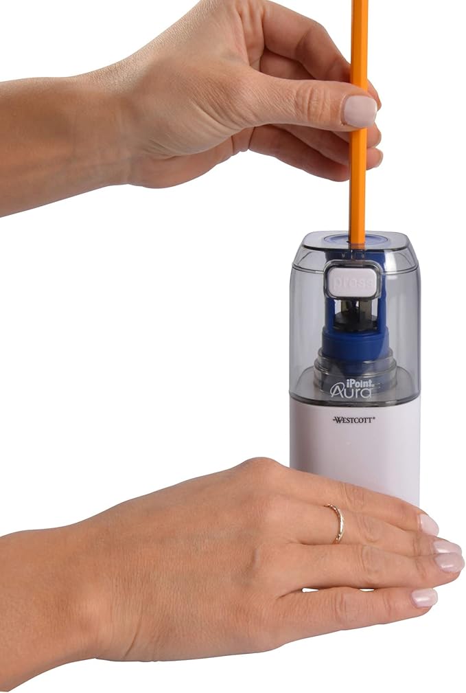 Westcott iPoint® Aura Battery Pencil Sharpener, Assorted Colors (17319)