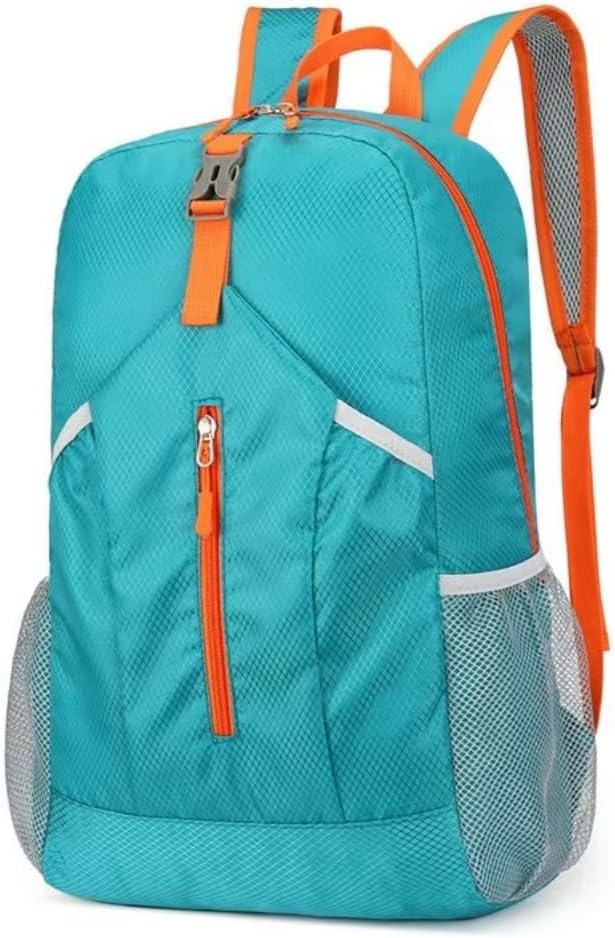 Travel lightweight foldable backpack hiking backpack splash proof compact travel backpack day pack (peacock green), middle