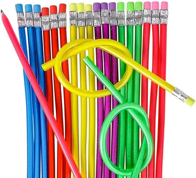 ArtCreativity Bendable Pencils for Kids - 12 Pack of 13” Flexible Bendy Pencils, Fun Writing Supplies for School, Birthday Party Favors & Classroom Goodie Bag Fillers