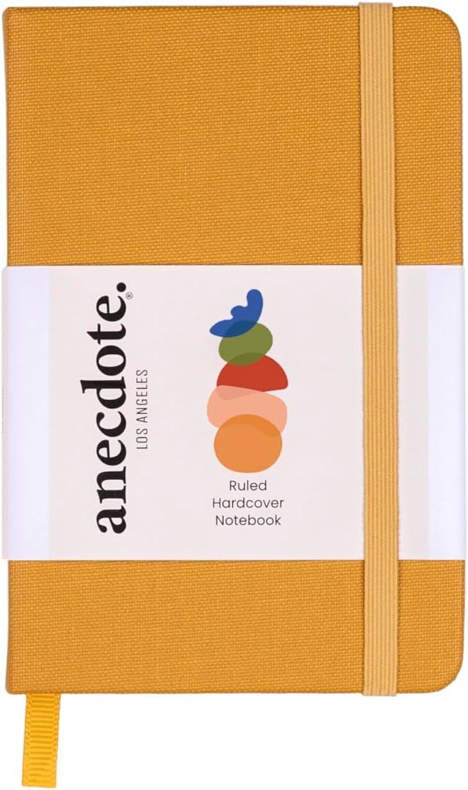 ANECDOTE. Small Journal Notebook for Men & Women, 192 Pages | Thick 80 GSM Lined Paper| Hardcover (5.5"x3.5" Pocket Size) | Daily Journaling Diary for Work, Travel, School & Office Use (Mustard)